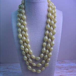 3 Strand yellow gold beaded Hong Kong necklace
